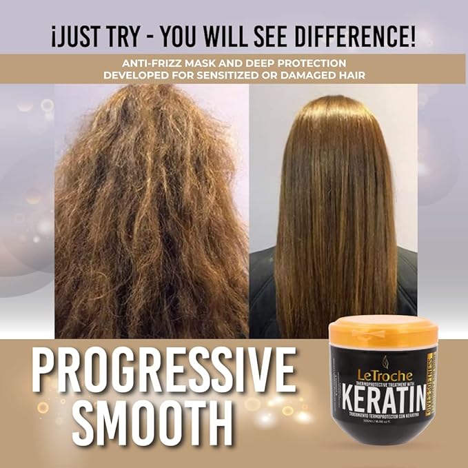 Thermoprotective Treatment With Keratin, Gives Softness Eslaticity And Shine, 500ml