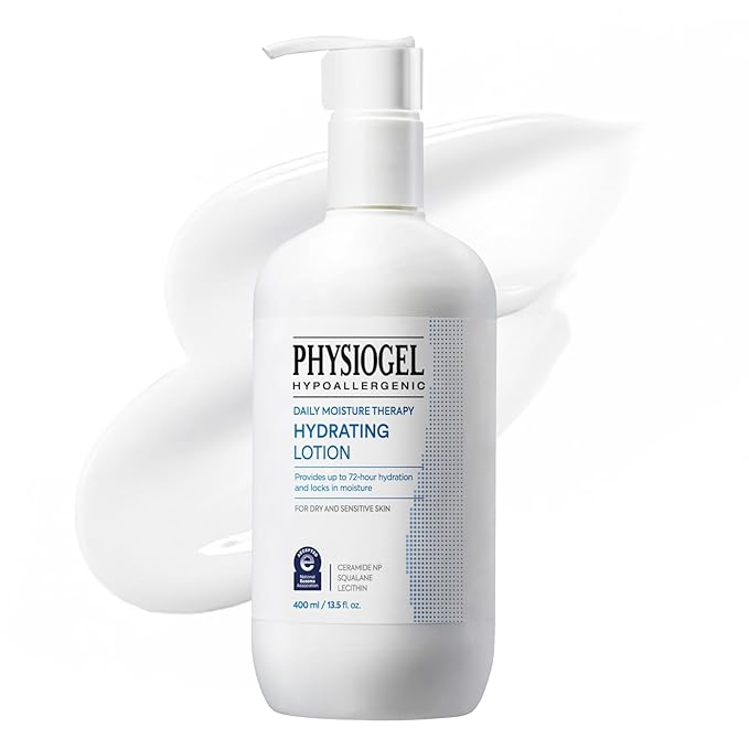 Physiogel Face and Body Lotion, Korean skin care, Provides 72 hrs of Hydration for Dry Sensitive Skin, Fragrance-Free, Non-Comedogenic, Dermatologist-Tested, Ceramide, Squalane.