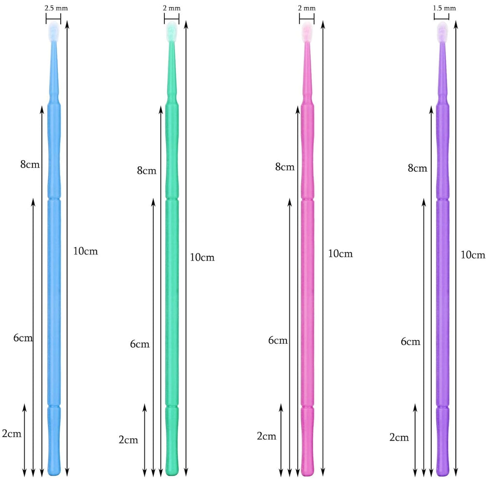 500 PCS Disposable Micro Applicator Brush, Gelme Nutri Micro swabs,Head Bendable Ultrafine Eyelash Extension Brushes for Makeup and Personal Care ?Deep purple 1.5mm?