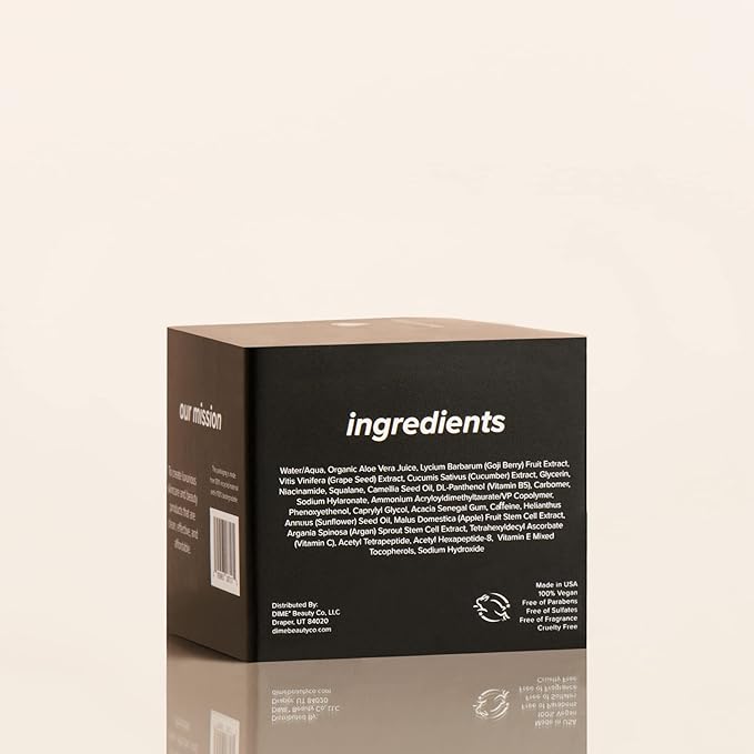 DIME Beauty Luminosity Eye Serum, Eye Cream Treatment With Caffeine for Dark Circles and Puffiness, 0.5 oz / 15 mL