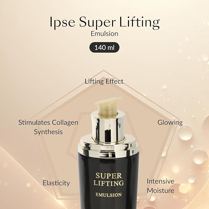IPSE Korean Face Serum Super Lifting Moisturizing Emulsion 140ml | Anti-Aging, Face Serum | Peptide Complex & Blue Complex | Reduces Fine Lines, Wrinkles, Boosts Collagen