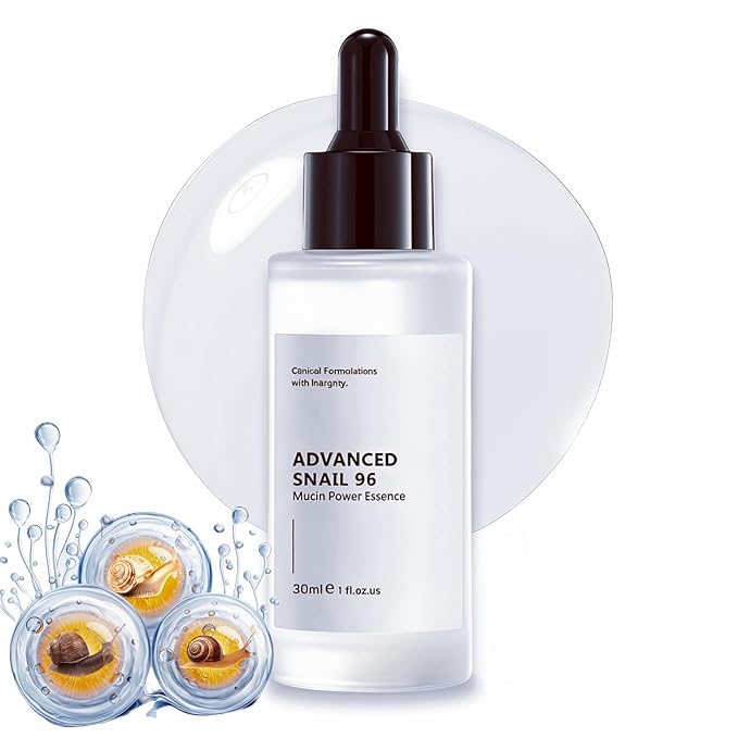 96 Snail Slime Facial Repair Serum, Facial Moisturizing Essence, Snail Secrete Filtrate for Darkening Skin and Fine Lines, Reducing Acne,Anti-aging Facial Serum 30ML