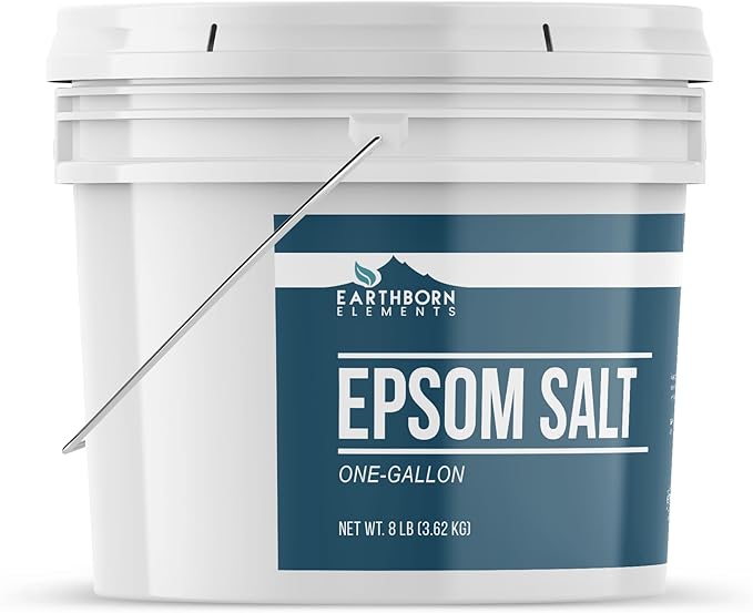 Earthborn Elements Epsom Salt (1 Gallon), Resealable Bucket, Magnesium Sulfate Soaking Solution, All-Natural