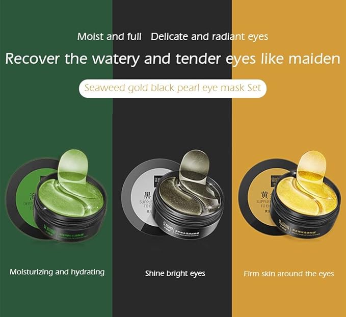 Senana MarinaUnder Eye Masks, Eye Lines And Moisturizing Eye Patches, Moisturizing, Nourishing, Improving Eye Bags, Dark Eye Circles, Under Eye Gel Pads with Collagen Hyaluronic Acid (60 Pieces) (24K Golden eye Collagen)