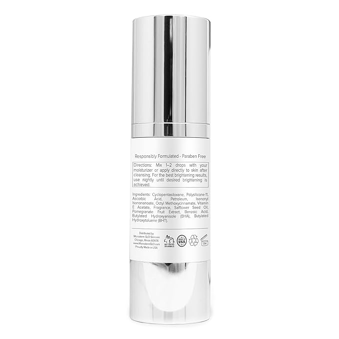 Microderm GLO - Vitamin C Serum, Professional Brightening Facial Skin Serum, with Advanced Collagen Boosting Anti-Aging Vitamin C & E, to Help Skin Look More Firm, Even Textured, and Radiant, 1 Oz