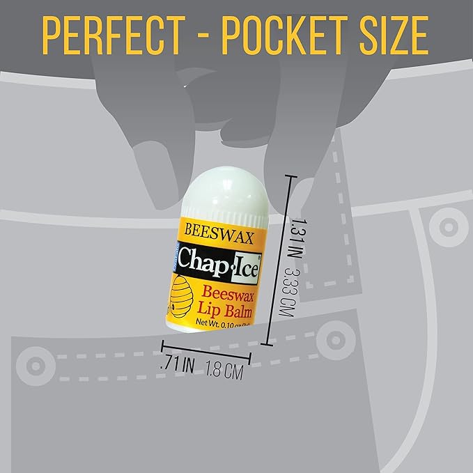 Chap-Ice® | 12-Count Mini Beeswax Peppermint Lip Balm | Lip Balm Pack Fortified with Coconut Oil for Dry, Cracked Lips | Made in USA | 12-Count Mini Lip Balm with Peppermint Flavor (0.10oz/3g Each)