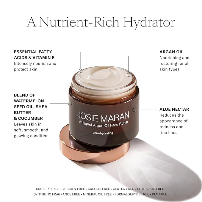 Josie Maran Cali Glow Collection Body & Skincare Set - Includes EveryBODY Wash Now! Moisture Mousse Cleanser, Whipped Argan Oil Face & Body Butter & Pineapple Enzyme Pore Clearing Cleanser (4 Count)