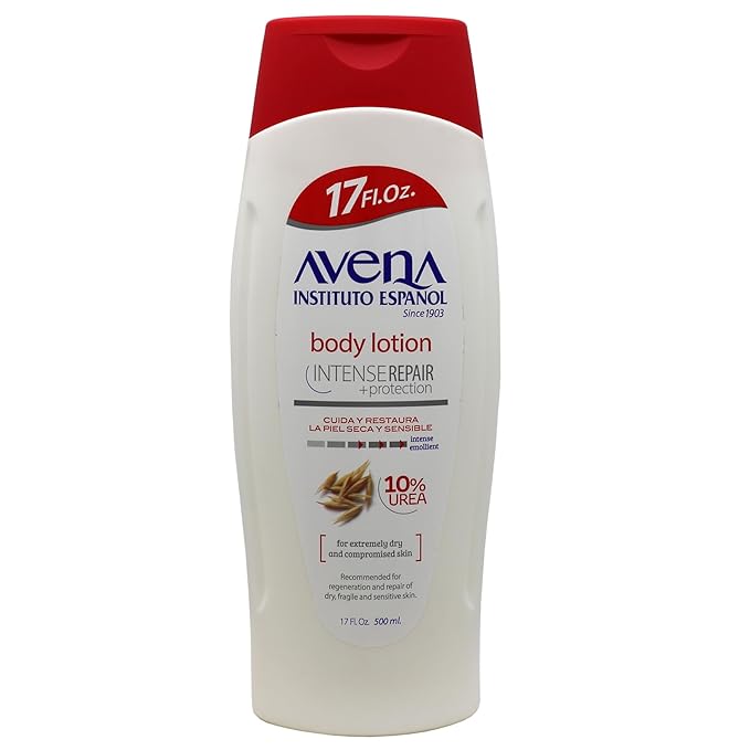 Instituto Español Avena Intense Repair Protection, Body Lotion for Sensitive Skin, Soothes the Skin, Intense Emollient, Soft and Glowing Skin, Dry Skin, 17 Fl Oz each, 2- Pack, Bottles
