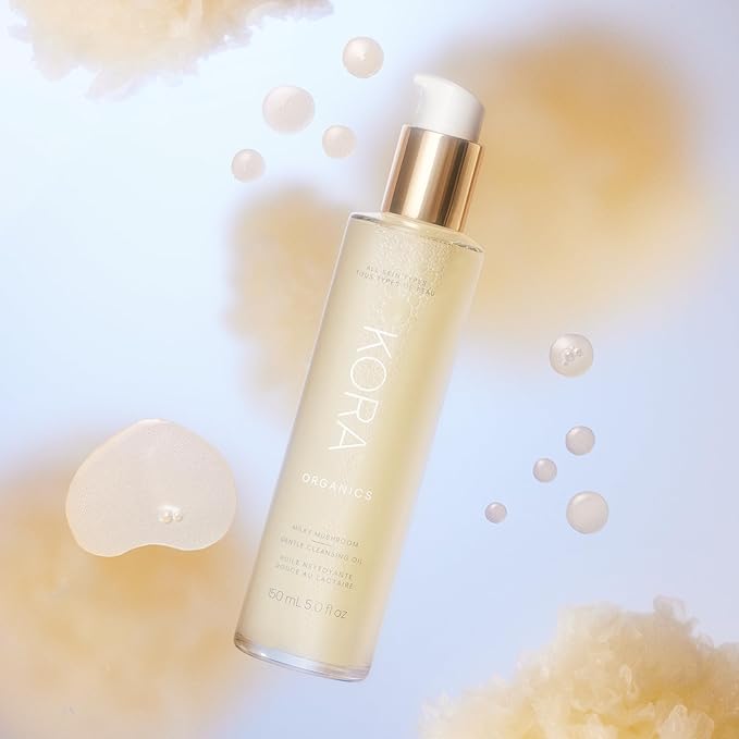 KORA Organics Milky Mushroom Oil Cleanser, Cleanse & Nourish, Certified Organic, Cruelty Free, 5.07 oz