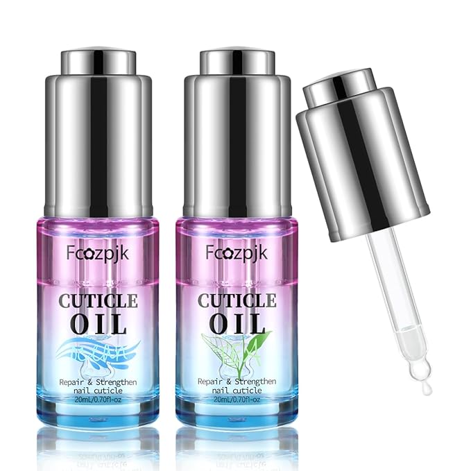 Revitalizing Cuticle Oil, 2PCS Cuticle Oil for Nails, Green Tea & Ocean Scent, Moisturizes Strengthener Oil Dry Nail Treatment Repair Cuticles, With Vitamin E Nail and Cuticle Oil 1.4 Fl Oz