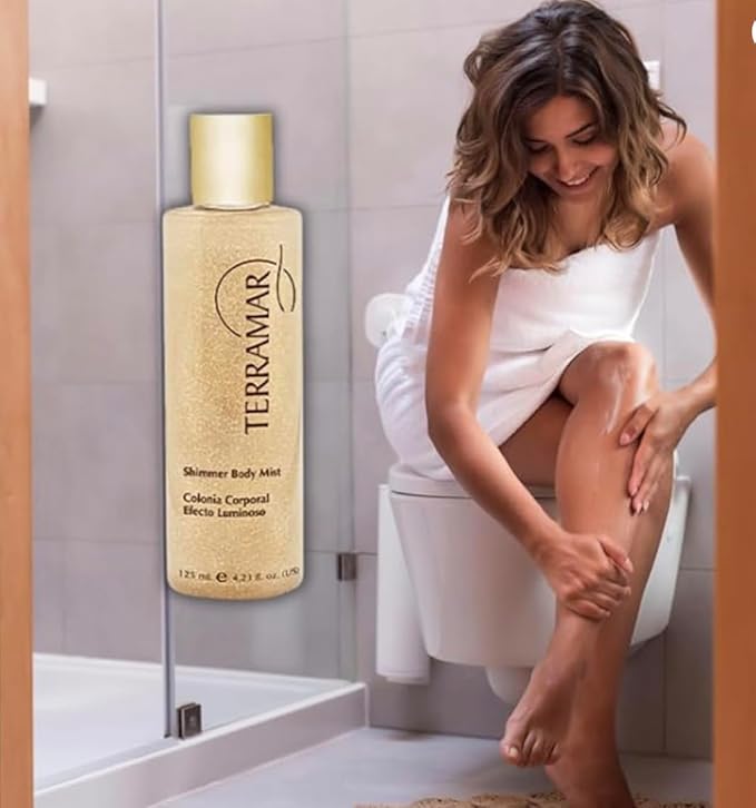 Terramar Shimmer Body Mist - Gold Glitter Body Spray for Luminous Skin - Adds Subtle Sparkle & Refreshing Scent