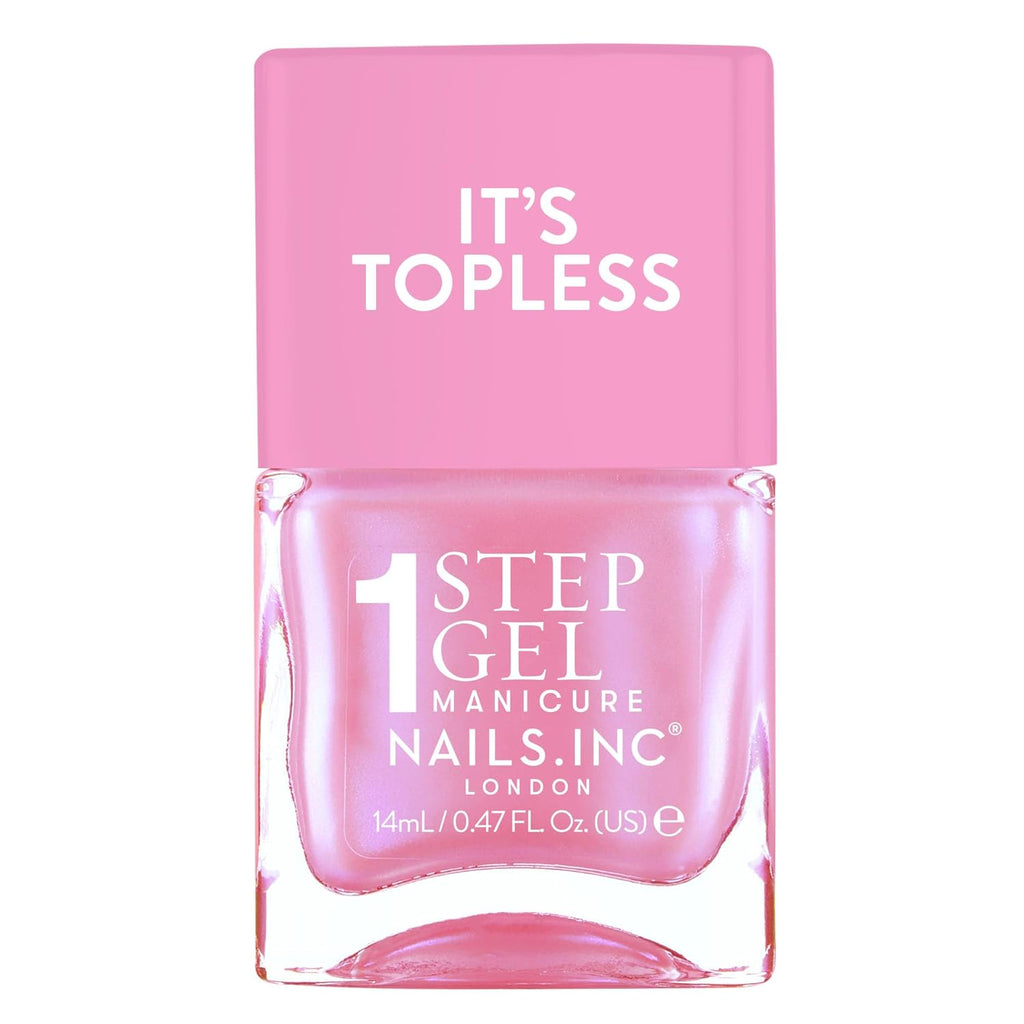 Nails Inc It's Topless Gel-Like Nail Polish, 4-in-1 Base Coat, Treatment, Color, Top Coat, Long Lasting, Strong, Chip Free, Glossy Salon Quality Manicure, Air Dry Nail Polish, Addison, 0.47 Fl Oz
