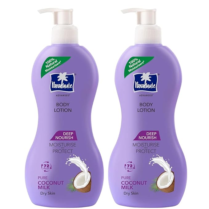 Parachute Advansed Deep Nourish Body Lotion with Pure Coconut Milk| For Women & Men |Restore Dry Skin| 100% Natural, 72h moisturization |13.5 Fl.oz. (Pack of 2)