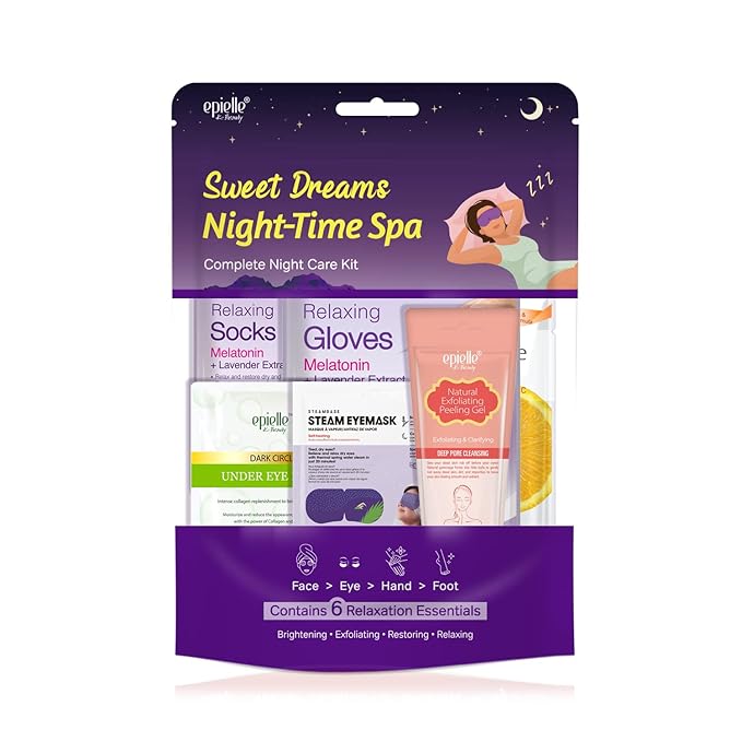 Epielle Sweet Dream Night Time Spa Kits, Luxury Gift Sets for Relaxation, Includes Spa Day Essentials, Perfect Beauty pack for Pampering & Self-Care, Korean Skincare