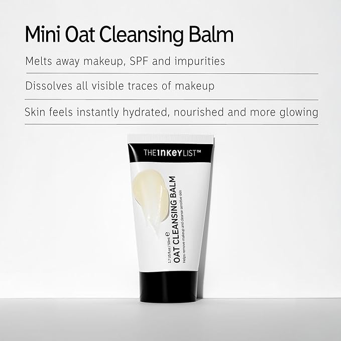The INKEY List Mini Oat Cleansing Balm, Rich Balm Removes Makeup and Impurities, Reduces Redness, Travel Size, 1.69 Fl Oz each