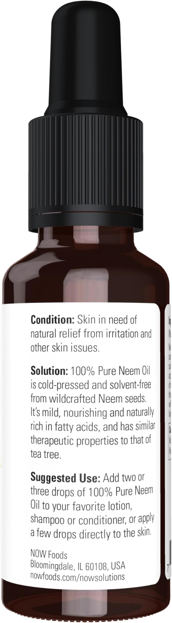 NOW Solutions, Neem Oil, 100% Pure, Made from Azadirachta Indica (Neem) Seed Oil, Natural Relief from Irritation and Other Skin Issues, 1-Ounce, Ingredients: 100% Pure neem Oil (Pack of 2)