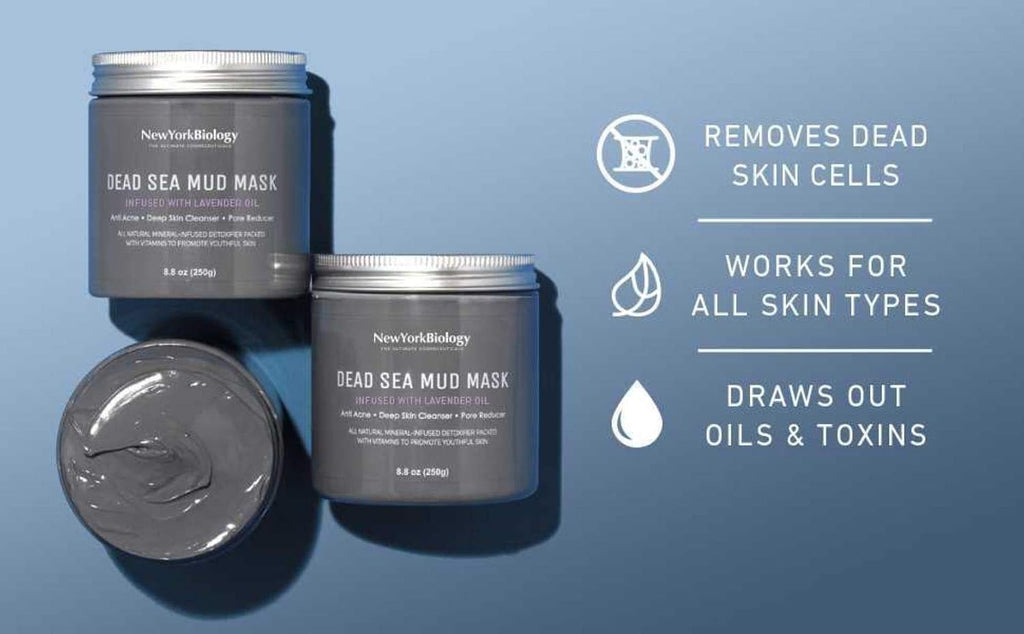 New York Biology Dead Sea Mud Mask for Face and Body | with Lavender | Spa Quality Pore Refiner for Oily Skin | Natural Skincare for Women & Men | Tighten Skin for A Healthier Complexion | 8.8 oz