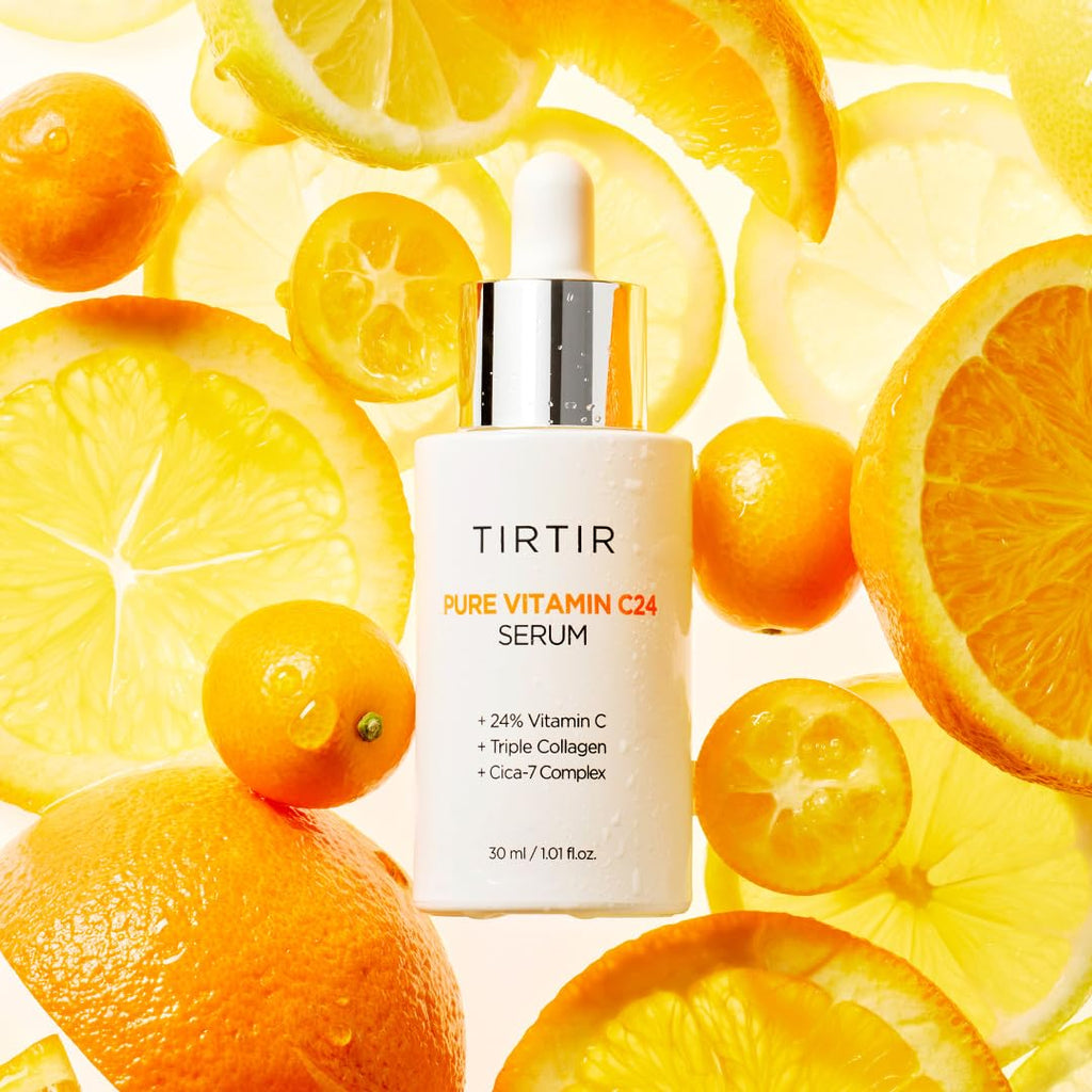 TIRTIR Pure Vitamin C 24% Face Serum – Dark Spot Remover for Sensitive Skin with Collagen Anti Aging Even out Skin Tone Non irritation tested, Wrkinkles, Korean Mild Vita C Facial Serum 1.01 Fl Oz