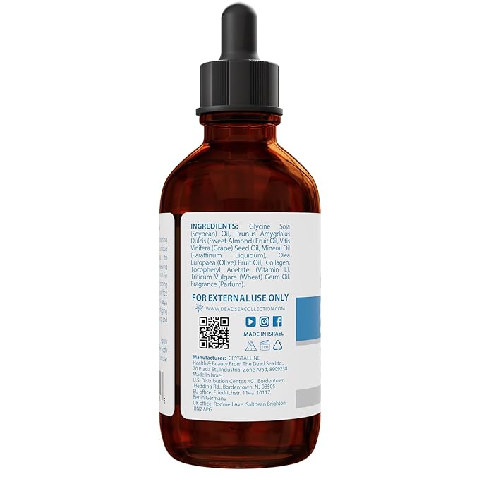 Dead Sea Collection Belly Oil for Pregnant Women - Moisturizing Body Oil with Collagen & Vitamin E - Strengthens Skin and Enhances Elasticity - Pack of 2 (4 Fl. Oz Each)