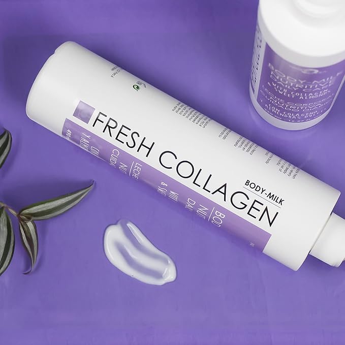 Noche Y Dia Fresh Collagen Body Milk - Moisturizing and Firming Lotion for Dry Skin with Lactic Acid & Glycine - 500mL (16.57 fl oz)