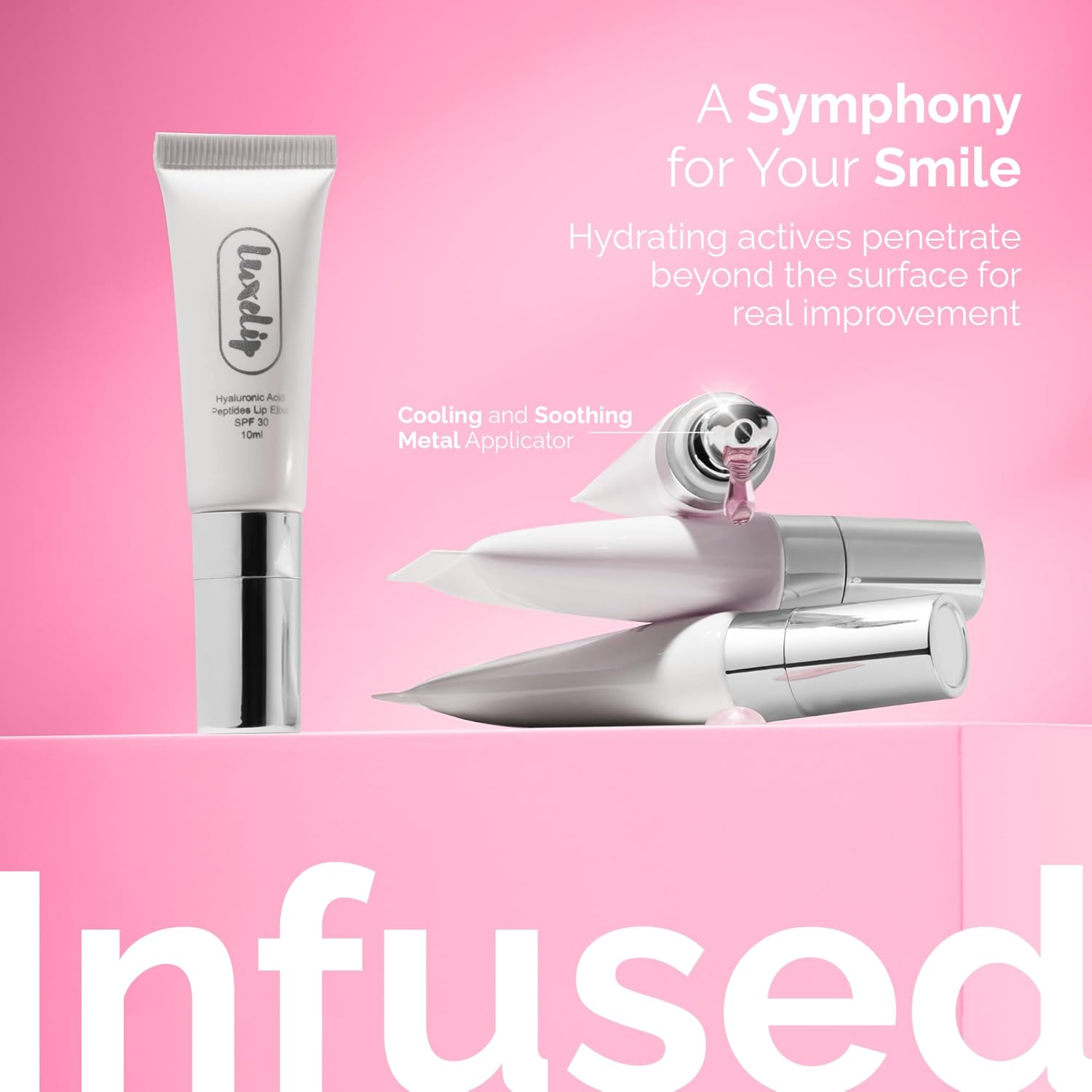 Tinted Lip Balm Elixir for OIder Women, Hydrating Vegan Lip Care with Sheer Color & Moisturizing Glow – Non-Sticky Nourishing Lip Treatment for Soft, Smooth Lips (Raspberry 10ml)