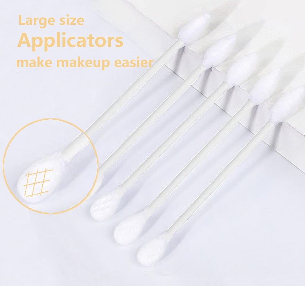 Paper Stick Thick Cotton Swabs with Precision and Flattened Tip 375pcs, Pointed&Flattened Tip Cosmetic Applicators XL Size