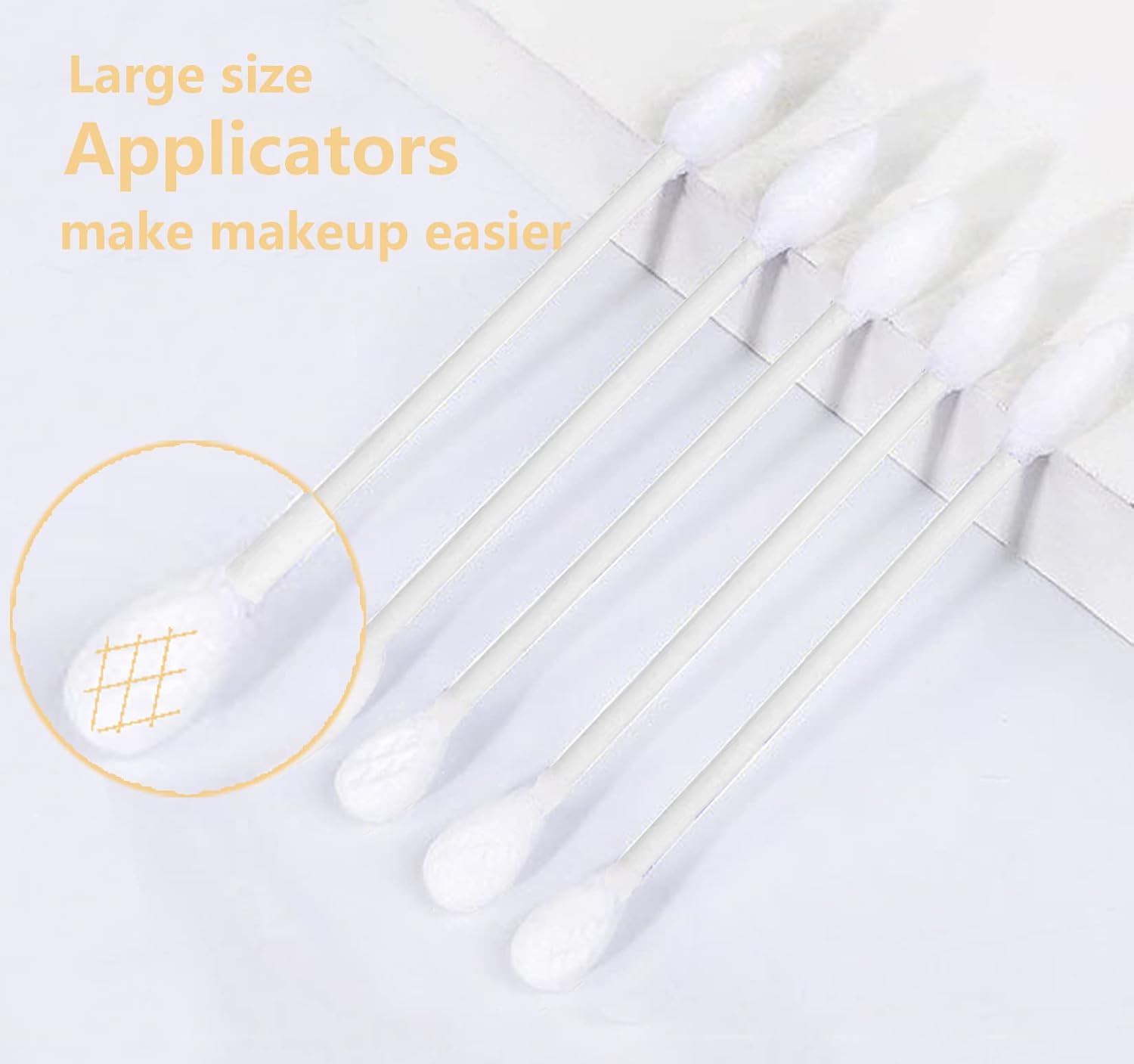 Paper Stick Thick Cotton Swabs with Precision and Flattened Tip 375pcs, Pointed&Flattened Tip Cosmetic Applicators XL Size