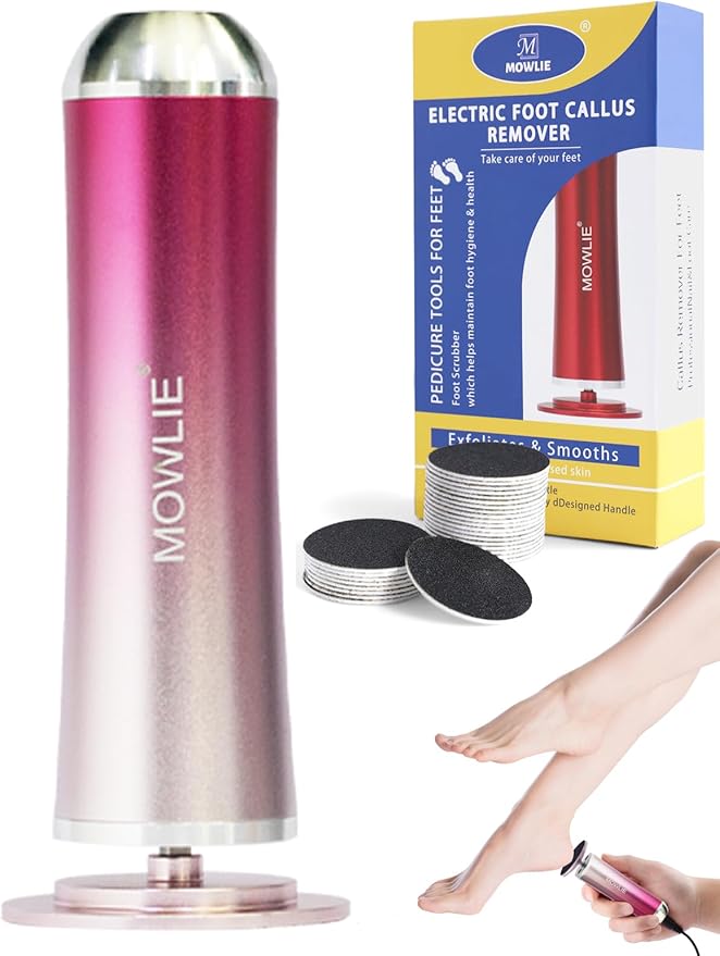 Electric Foot Callus Remover,Foot Scrubber & Callus Remover for Feet Foot Spa Pedicure Tool with 60 Grinding Discs Professional Electric Foot File Ideal for Nurses Teachers Workers