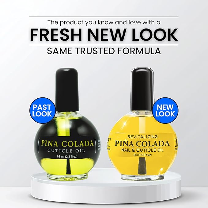 Moisturizing Cuticle & Nail Care Oil 2.3 Fl Oz - Pina Colada Scented – Infused with Jojoba Oil, Aloe, Vitamin E – Nail & Cuticle Hydration, Repair, Moisturizer, Strengthener, Growth