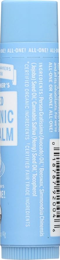 Dr Bronner's, Lip Balm Naked Organic, 0.15 Ounce