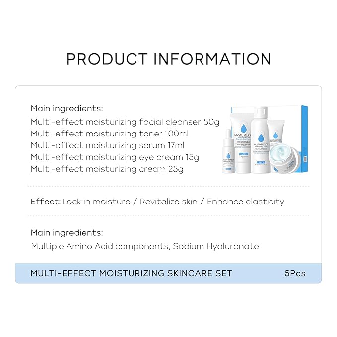 Skin Care, Skin Care Set, Skin Care Kit Moisturizing with Cleanser, Toner, Serum, Cream, Eye Cream Women Beauty Gift Sets 5pcs for Women Teen Girls Mom Daughter Mother's Day Birthday Christmas