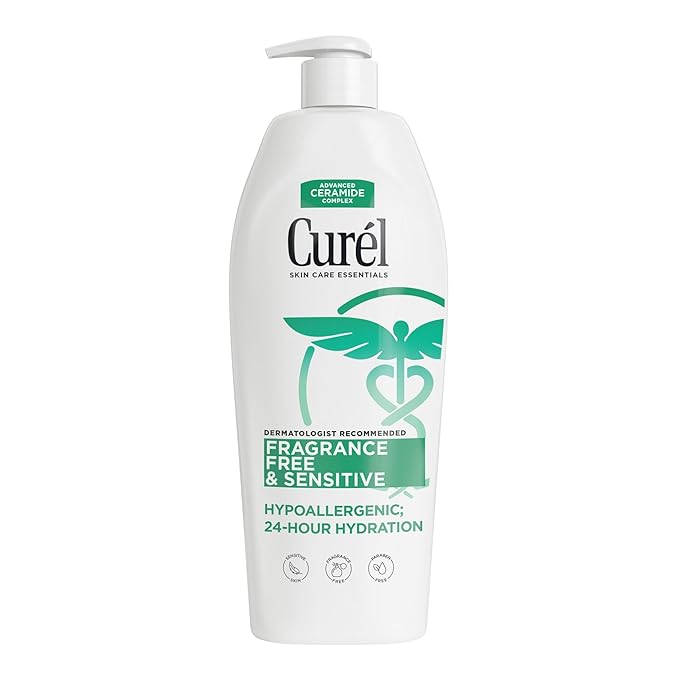 Curel Fragrance Free Comforting Body Lotion, Body and Hand Moisturizer for Dry, Sensitive Skin, 13 Ounce, with Advanced Ceramide Complex, Repairs Moisture Barrier