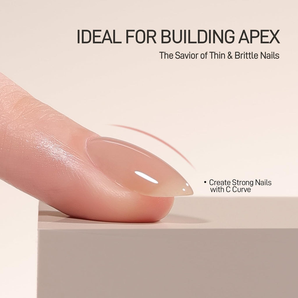 GAOY 16ml Rubber Base Gel, Jelly Builder Base Nail Gel Nude Sheer Pink, 3-in-1 Soak Off Nail Strengthener, 02 Nude Jelly