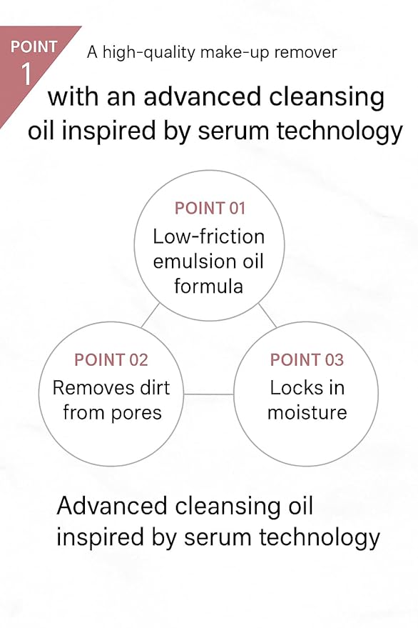 Face Cleansing Oil, All in One Facial Deep Cleanser & Makeup Removal with Clay & Charcoal for All Skin Types, 6.4 fl oz / 190ml, Made in Japan