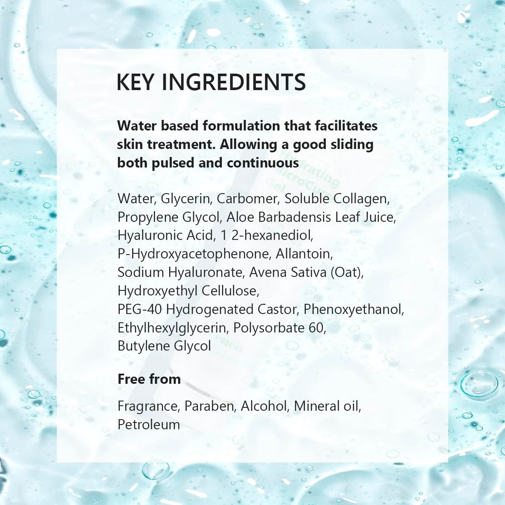 Hydrating Microcurrent Conductive Gel, Fragrance-Free, Paraben-Free, Gel Primer with Hyaluronic Acid, Non-irritating, Moisturizing Gel for RF, 300g Tube, Clear