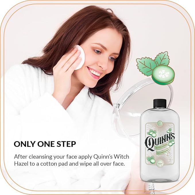 Quinn’s Alcohol Free Witch Hazel with Aloe Vera 16 Ounce (Cucumber & Mint)