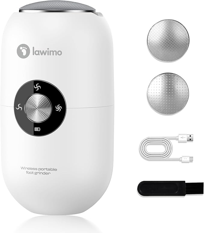 Electric Foot Callus Remover for Women Men, Rechargeable Electric Foot File Pedicure Tool with Stainless Steel Heads, Portable Feet Grinder for Cracked Dry Heels Dead Skin Calluses