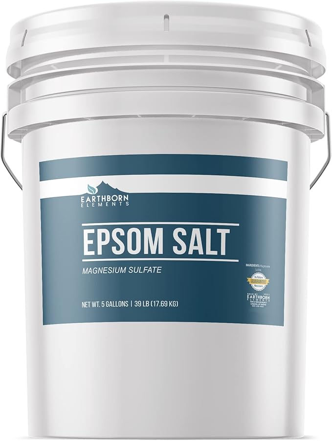 Earthborn Elements Epsom Salt and Citric Acid Bundle, 5 Gallons Each, Food Safe, Skin Care