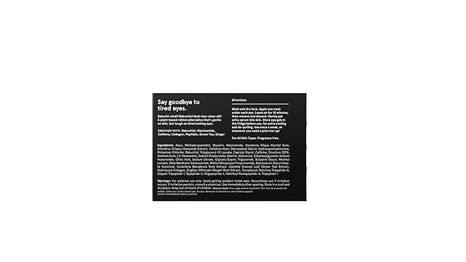 BRO MASK Under Eye Gel Pads: Cooling Eye Patches for Dark Circles and Puffiness | Anti Aging Hydrogel Eye Patch Set w/ Bakuchiol, Green Tea, Hyaluronic Acid, Caffeine, Niacinamide/Vitamin B3 -6 Pairs