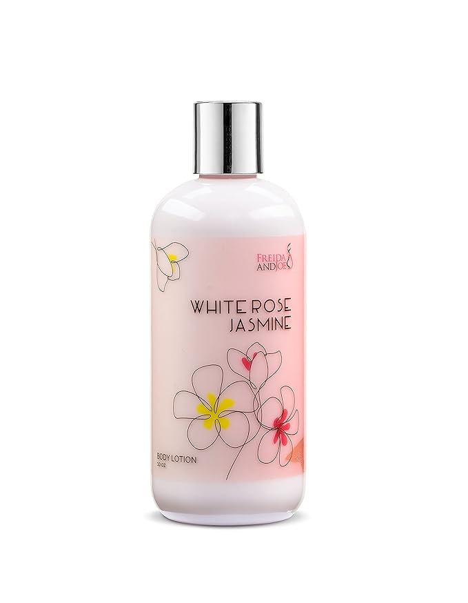 Home Spa Gift 10oz Deep Moisturizing Fragrance Body Lotion & 8 oz. Fine Fragrance Body Mist Set Luxury Self-Care Combo for Women & Girls (White Rose Jasmine) Mother’s Day Gift for Mom