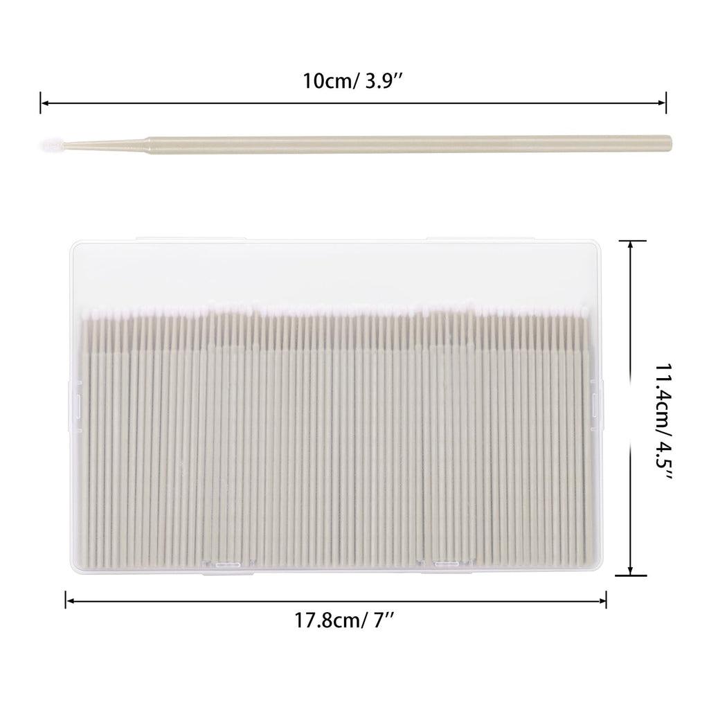 400PCS Micro Applicator Brush,JASSINS Microswabs for eyelash extensions,Disposable Precision Mascara swabs,Suitable for Cleaning and Applying Makeup (Grey)