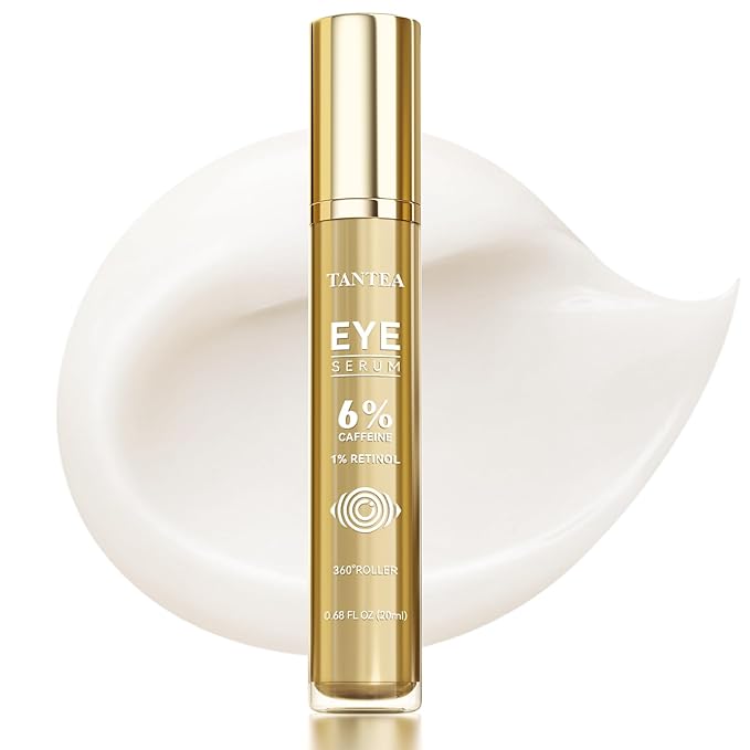 6% Caffeine Eye Cream for Puffy Eyes & Dark Circles, 1% Retinol Eye Serum for Under Eye Bags, Anti-Aging Eye Treatment for Men and Women
