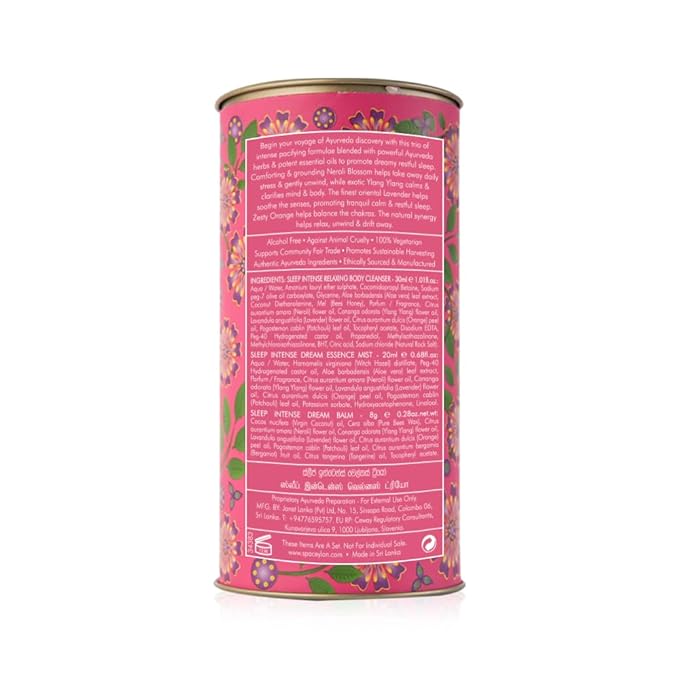 SPA CEYLON Sleep Intense Wellness Trio Set | Intensive Spa Essentials for Deep Rest | Ayurvedic Pampering Kit | Natural Ingredients | Body Gifts Set