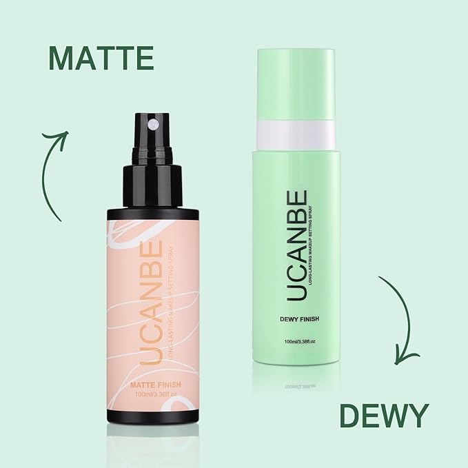 UCANBE Makeup Setting Spray, Dewy Finish Long Lasting Make Up Spray, Hydrating, Fast Drying Face Mist for Natural Glow, 3.38 fl oz