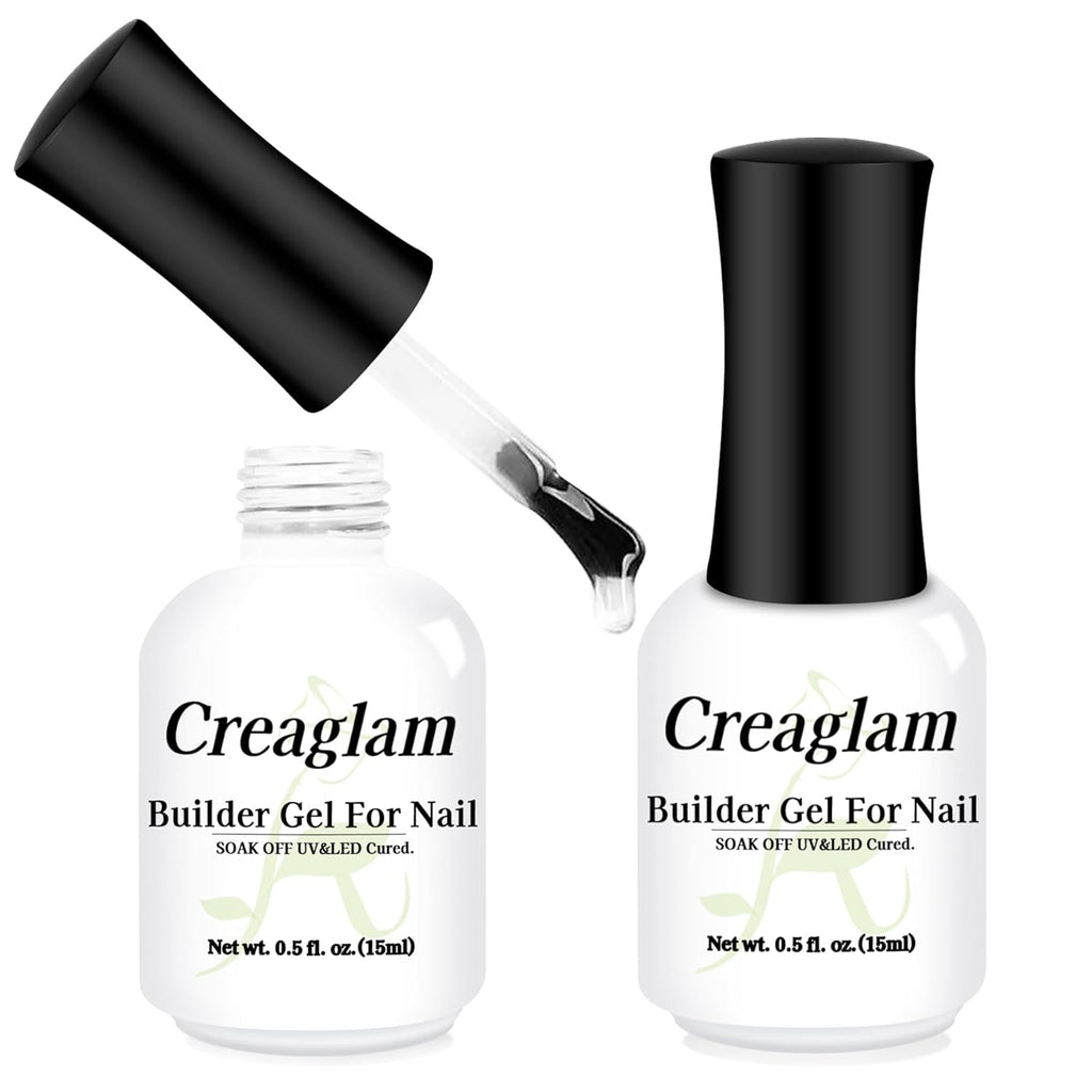 Women Builder Gel for Nails: 2Pcs 7 in 1 Clear Builder Nail Gel Set for Fast Nail Art Set DIY Home Manicure - 15ml Extension Strengthener for Nails Art Design