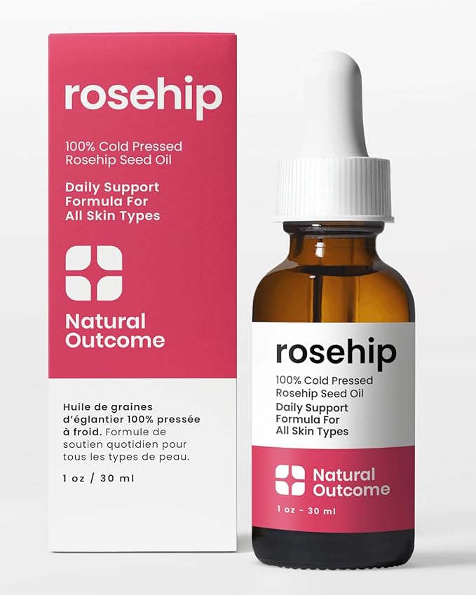 Rosehip Oil 100% Pure Cold-Pressed Rosehip Seed Face Oil - Anti-Aging Facial Oil to Plump, Balance & Hydrate 1 oz