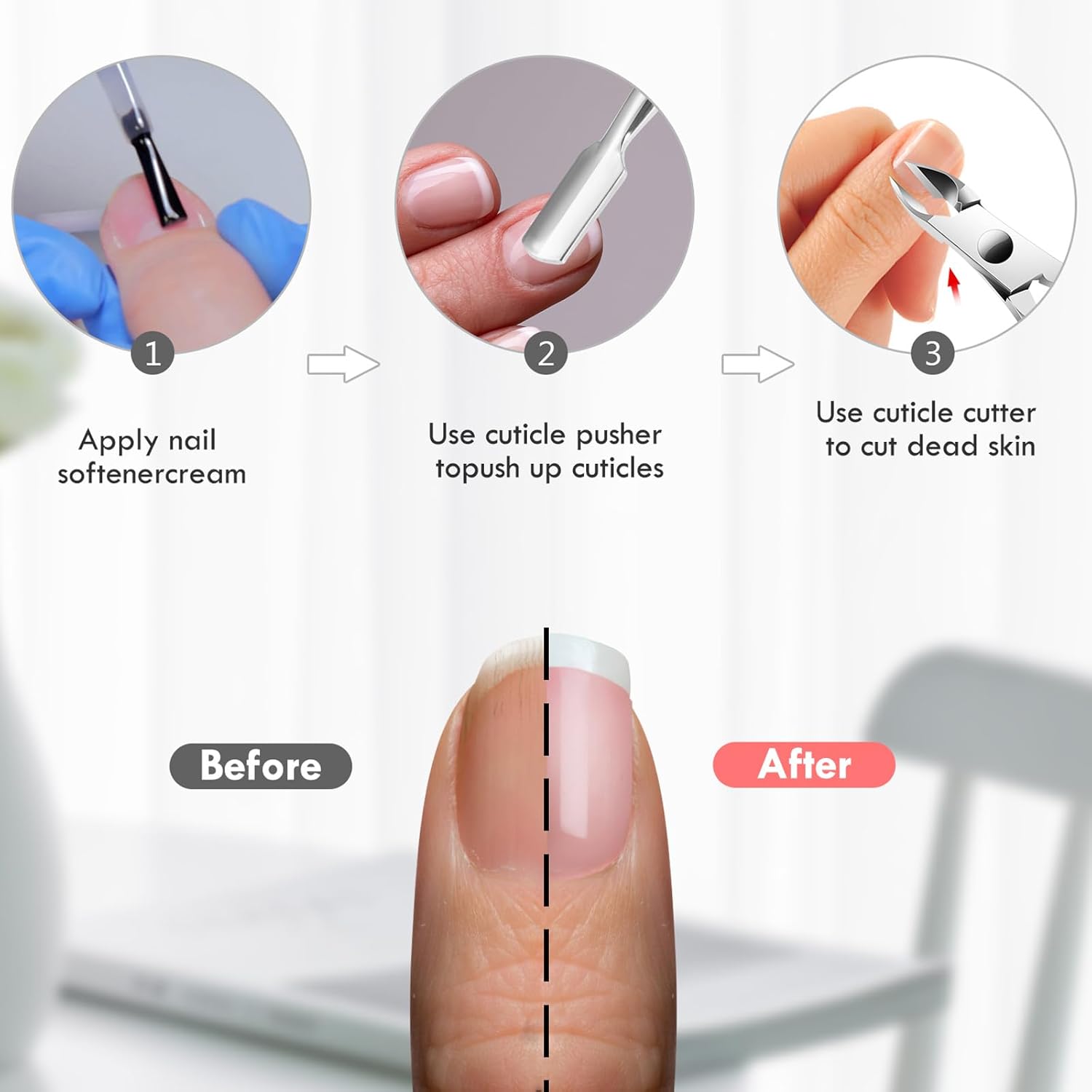 Cuticle Trimmer Cuticle Nippers, Durable Cuticle Cutter, Salon Toe Nail Cuticle Clippers, Stainless Steel Cuticle Remover Cuticle Scissor, Pedicure Manicure Tools for Fingernails and Toenails