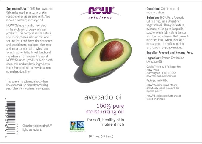 Now Foods Avocado Oil, 16 Fluid Ounce (2 Pack)