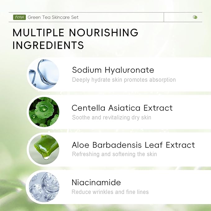 Green Tea Skin Care Kit Teenage Girls Gifts, 19-In-1 Facial Skin Care Routine Set Kit for Women/Girls, Hydrating Teen Skincare Set Control Oil, Christmas Gifts for Women Stocking Stuffers