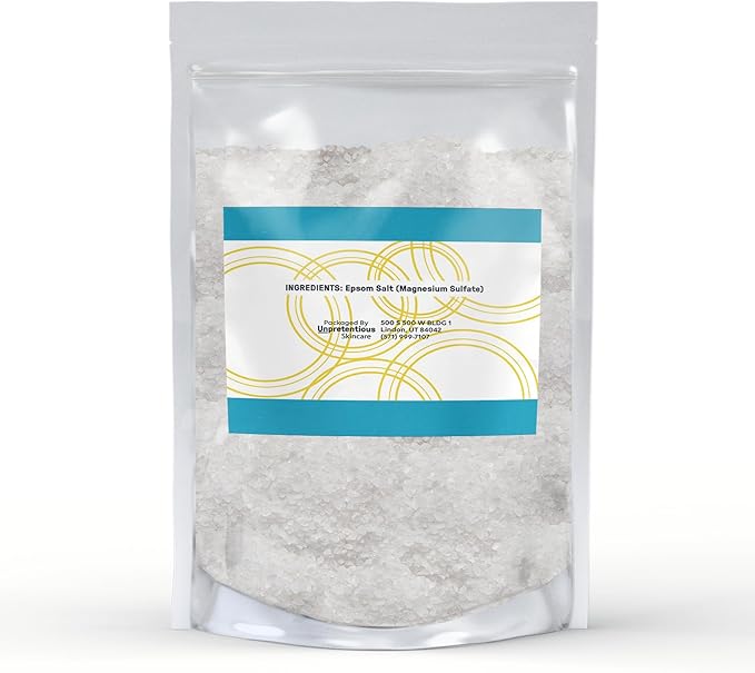 Unpretentious Epsom Salt & Hyaluronic Acid Powder Bundle, Various Sizes, Cosmetic Grade, Clear Resealable Bags